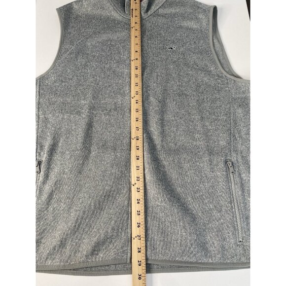 Vineyard Vines Fleece Lined Sweater Vest Full Zip Men's XXL Heather Gray Whale - Picture 12 of 15